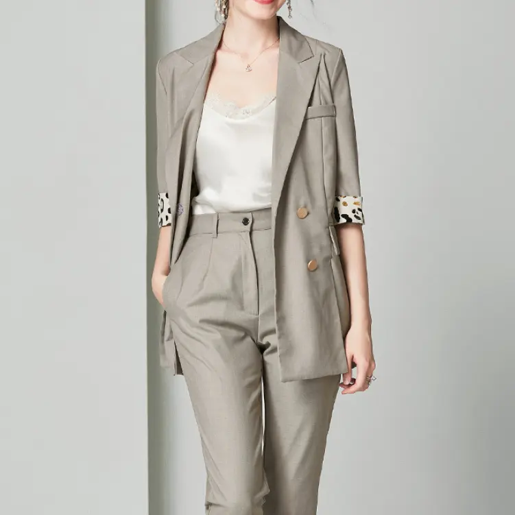 Costume d'affaires avec pantalon élégant pour femme, ensemble de travail, style décontracté, tenue de bureau