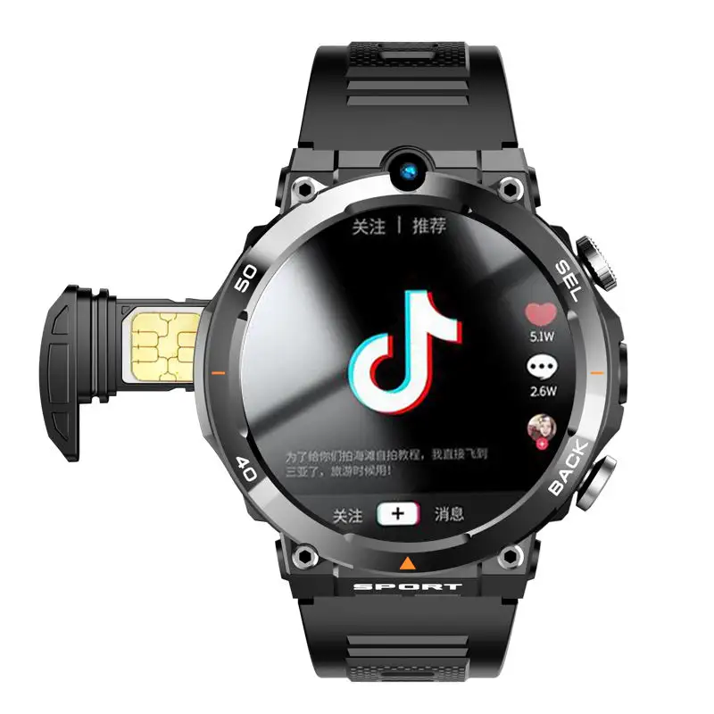 Jam tangan pintar Android 4G 5G, arloji cerdas H10 WiFi, GPS, kamera ganda, panggilan video, NFC 4 + 64GB, baterai 2024 MAH 900