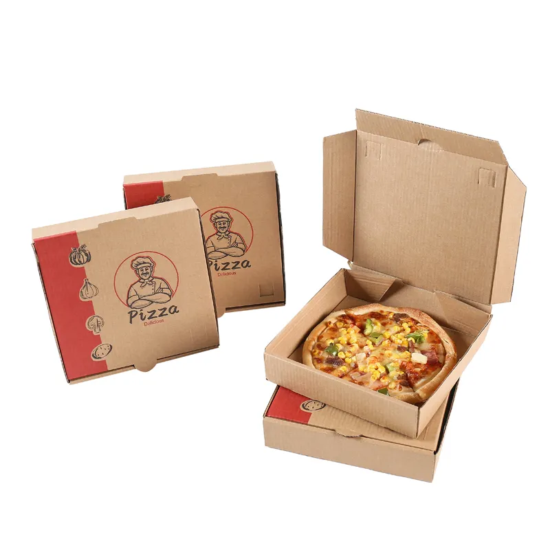 صناديق عجينة الخيزران الموفرة للمساحة عالية الجودة صندوق ورقي للكرتون لطباعة البيتزا