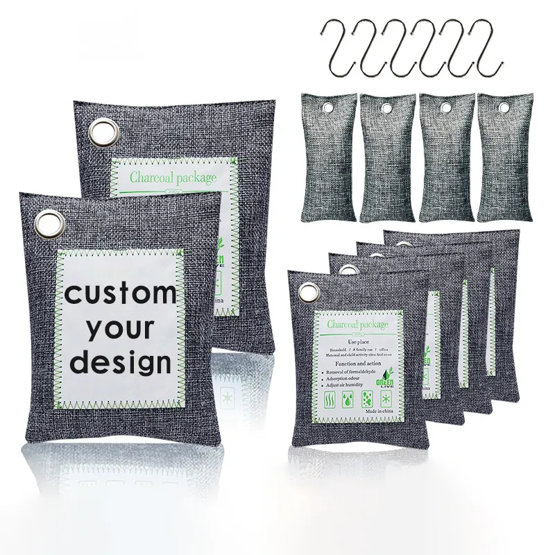 Personalizado Bambu Charcoal Bag Air Fresheners para Casa ou Carro Bambu Charcoal Air Purifier Bag Desodorizador Bag Cheiro Removedor