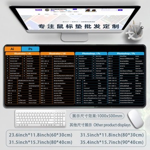 Alfombrilla de ratón para juegos grande extendida XL, borde cosido antideslizante, teclas de acceso directo de Excel, hoja de trucos, teclado de hoja de cálculo de oficina para PC - Product Image 3