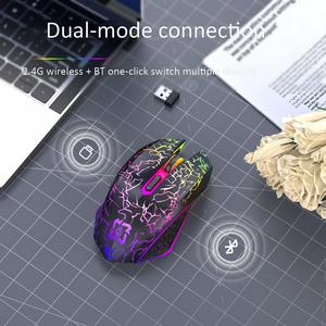 Venta al por mayor BT de doble modo inalámbrico recargable silencioso ratón para juegos teclado de oficina y ratón inalámbrico con luces RGB - Product Image 1