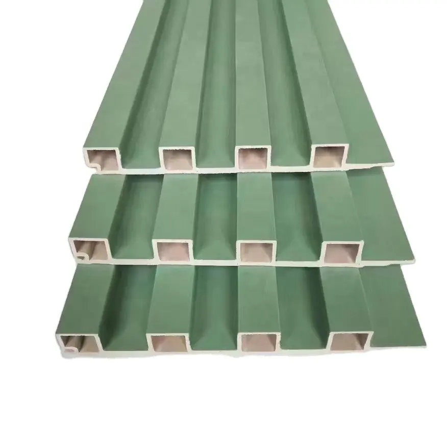 Fireproof Waterproof Outdoor Decoration Fluted Paneling Panels Composite Cladding Wood WPC Wall Cladding