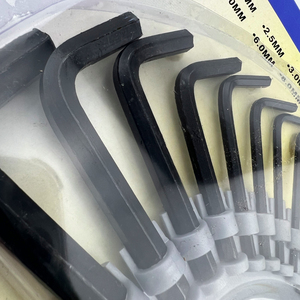 Fabrika doğrudan profesyonel donanım araçları 10 adet düz Allen altıgen anahtar alyan anahtarı takımı siyah bitmiş - Product Image 3