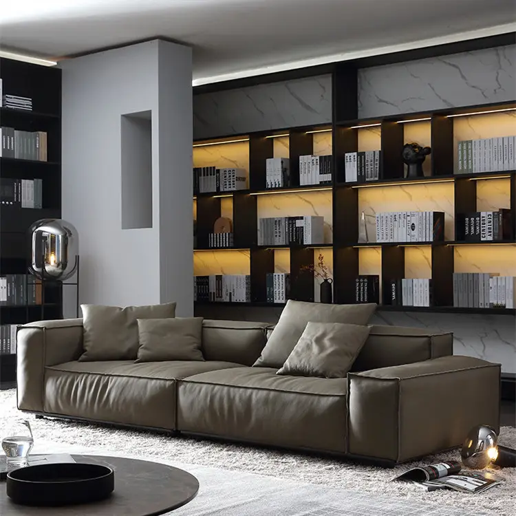 Sofá de cuero reclinable Manual de estilo moderno, sala de estar, Teatro reclinable, sofá árabe clásico, juegos de muebles