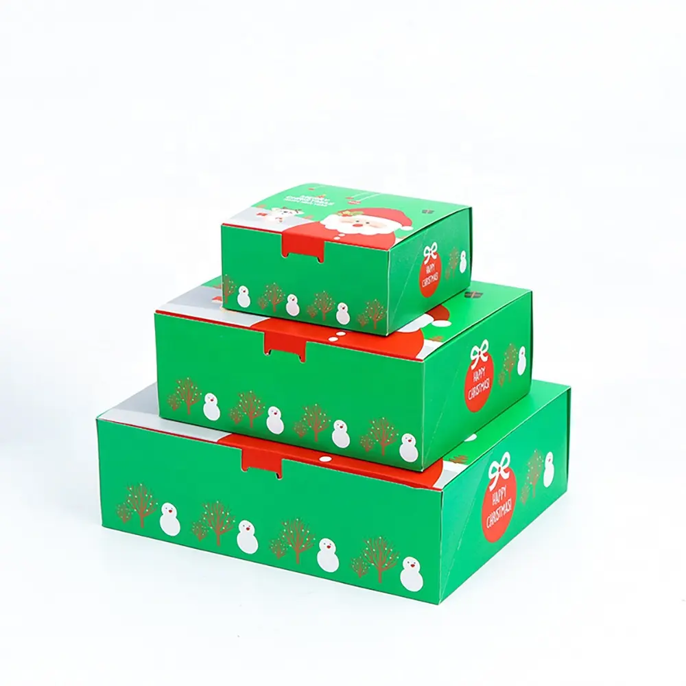 Фабричная оптовая продажа на заказ, Легко складывающаяся Рождественская Подарочная коробка для торта, роскошная коробка для торта на день рождения