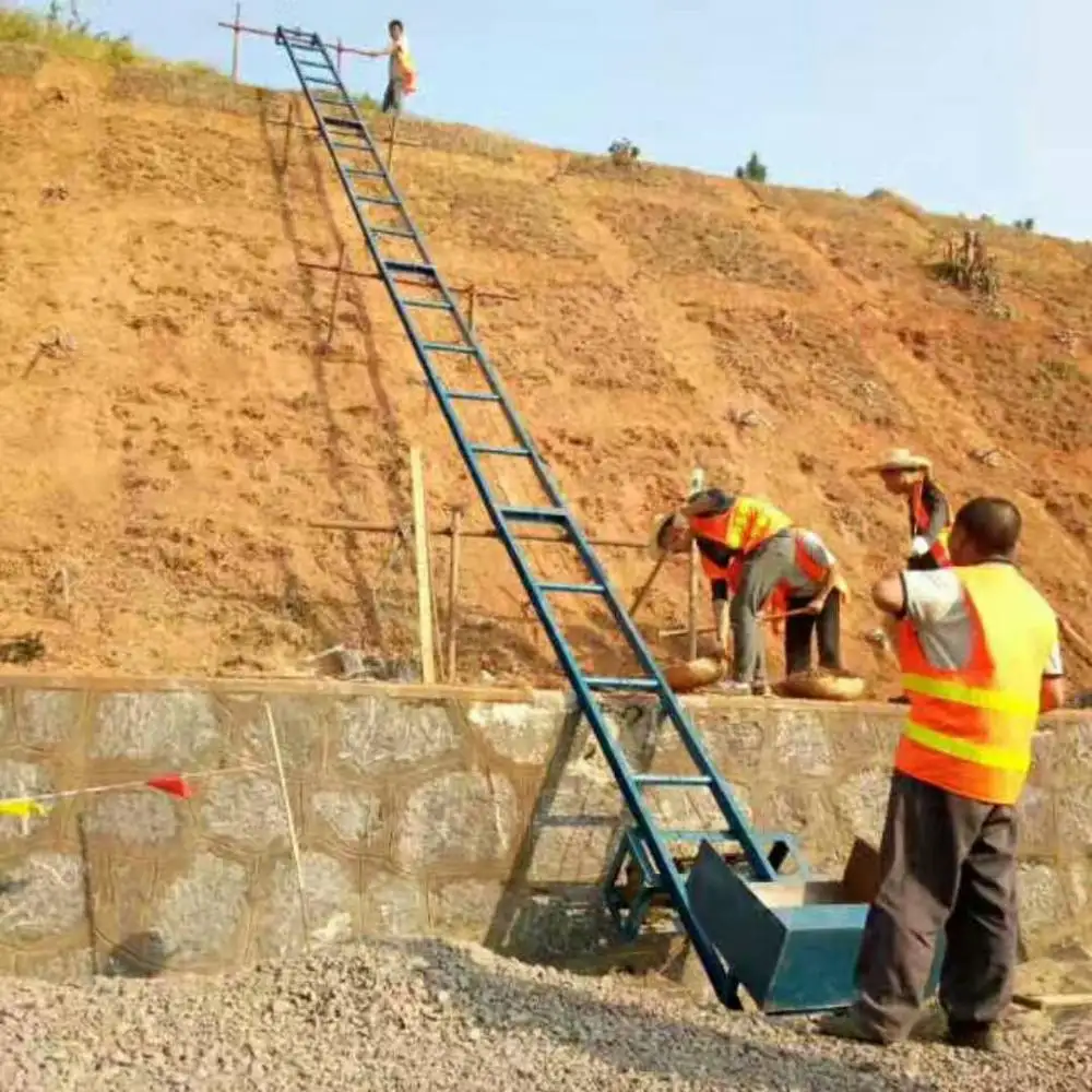 Productos vendidos en el hogar y en el extranjero, bloques de construcción, cemento, arena, rampa de carga móvil, comedero