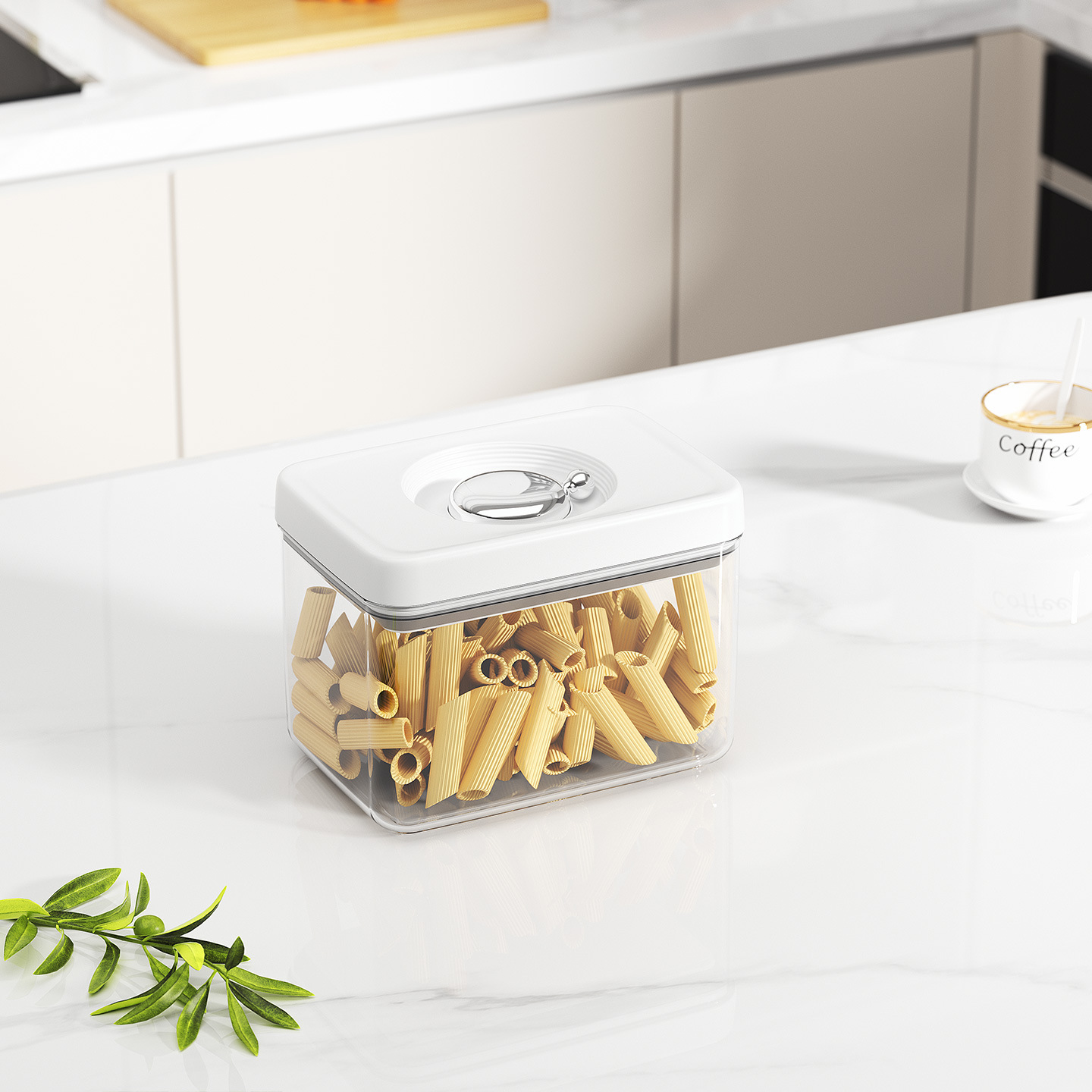 1.7L rectangular storage container with lever