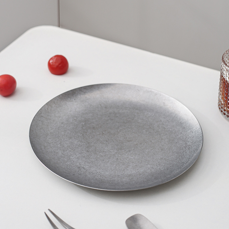 Disque gris 19cm sans bord peu profond