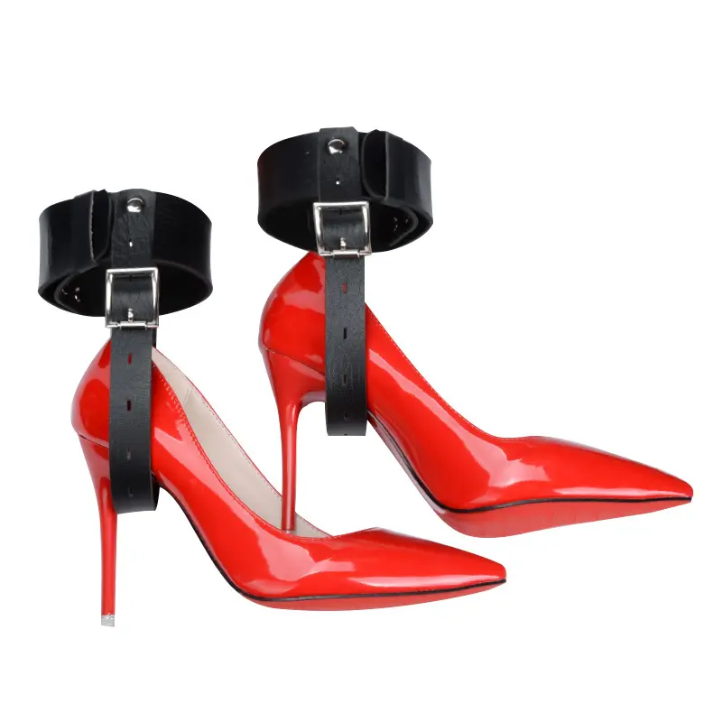 2 adet ayarlanabilir yüksek topuklu ayakkabılar kilitleme ayak bileği manşetleri kısıtlama kemeri dişli ayakkabı esaret sapanlar kadın için