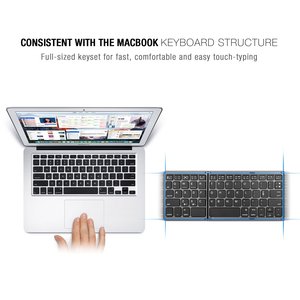 Teclado plegable ultradelgado e inalámbrico, adecuado para tableta y teléfono móvil, logotipo personalizable