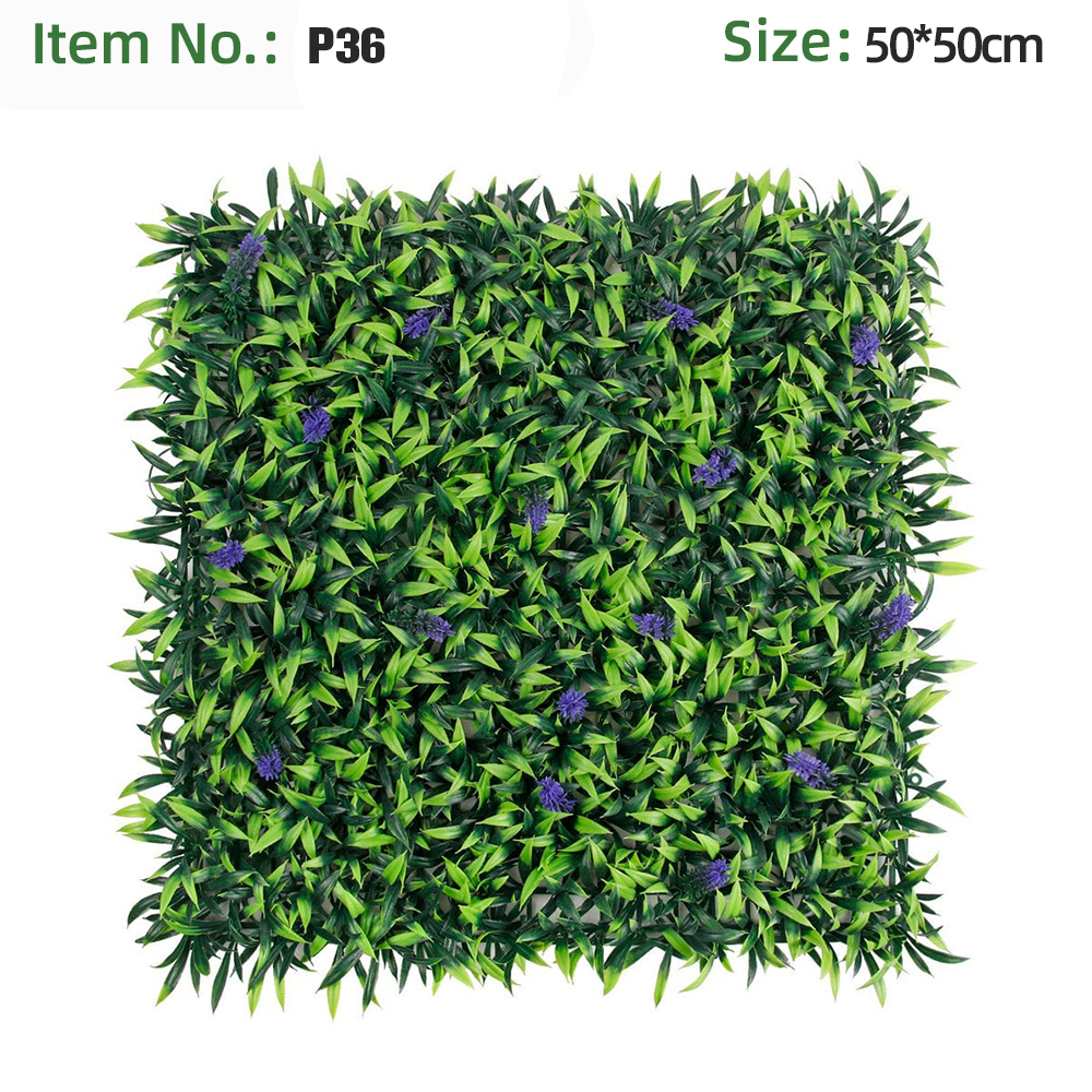 Green Long Leaf With Purple Lavender Grass Wall Panel