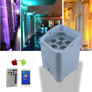 Güçlü kablosuz WIFI uzaktan kumanda yukarı aydınlatma 6x18w rgba uv app app pilli led par - Product Image 3