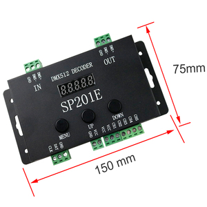 Decodificador de DC5-24V SP201E DMX512, controlador direccionable de 5 canales RGB IC SPI para tiras LED WS2812B WS2811