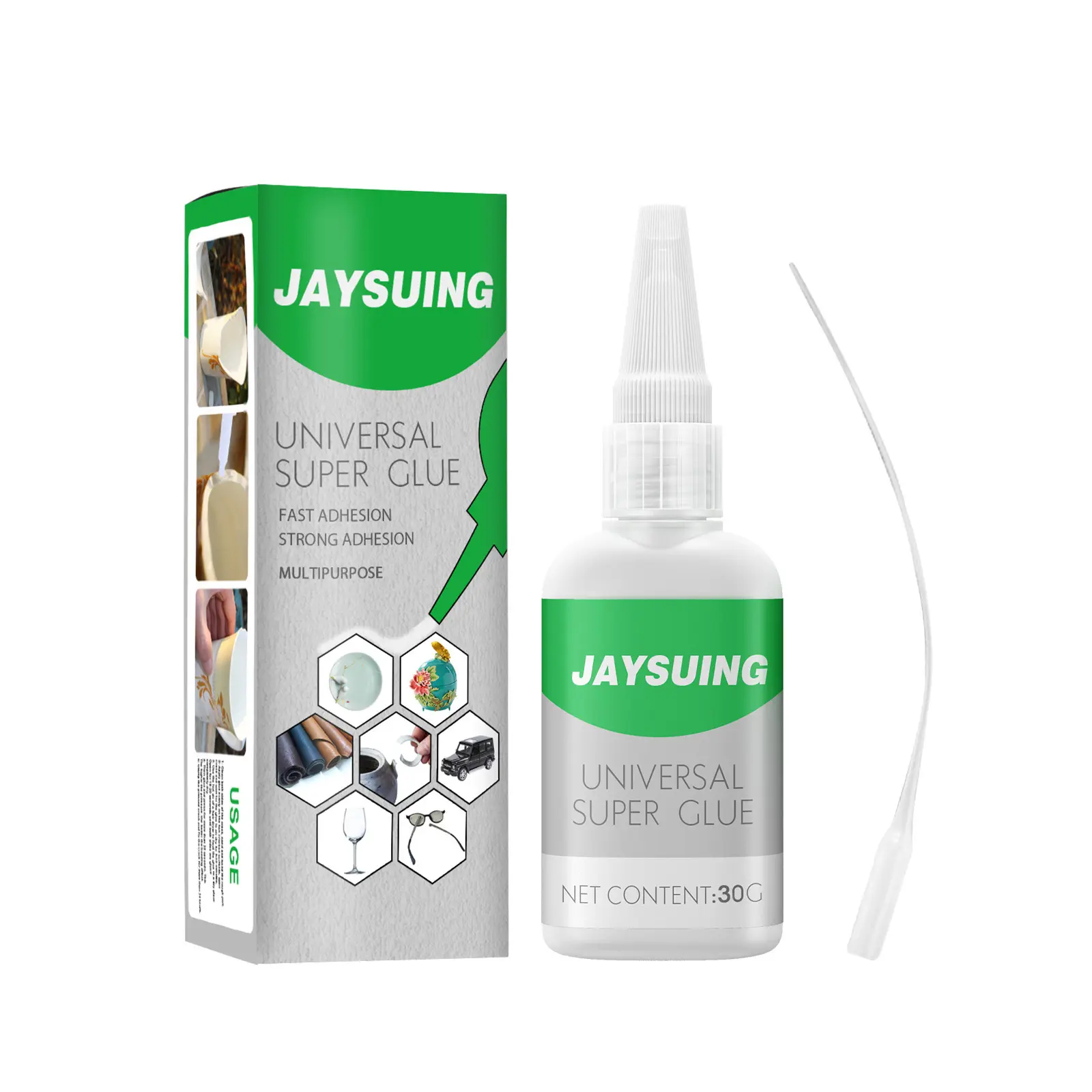 Jaysuing Multifunctional Adhesive Glue Heat Resistant Water Resistant Tile Leather Wood Repair Quick Dry Adhesive