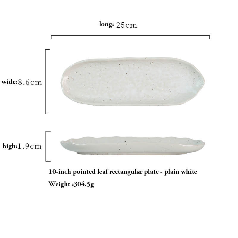 10-inch pointed leaf plate - plain white