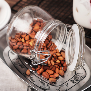 Yüksek kaliteli 500ml,750ml,1000ml kare ve yuvarlak hava geçirmez depolama cam kavanoz klip kapaklı reçel için - Product Image 5
