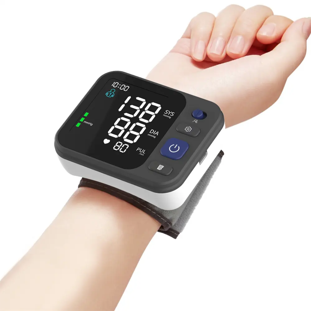 Monitor portátil de presión arterial, esfigmomanómetro Digital, tensiómetro, máquina de presión arterial, muñeca