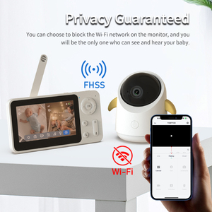 Sistema de video con monitor para bebés de 1080p con intercomunicador para cámara de género neutral para guardería - Product Image 5