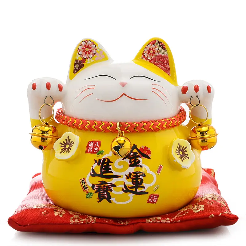 Китайский фэн-шуй счастливая кошка фигурка счастливая кошка для стола счастливая кошка ручная работа