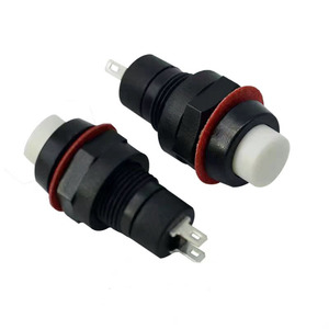 2 inserti a testa piatta interruttore a pulsante rosso in metallo interruttore a pulsante struttura elettronica per 250v/24v/220v/12v 10A plastica - Product Image 4
