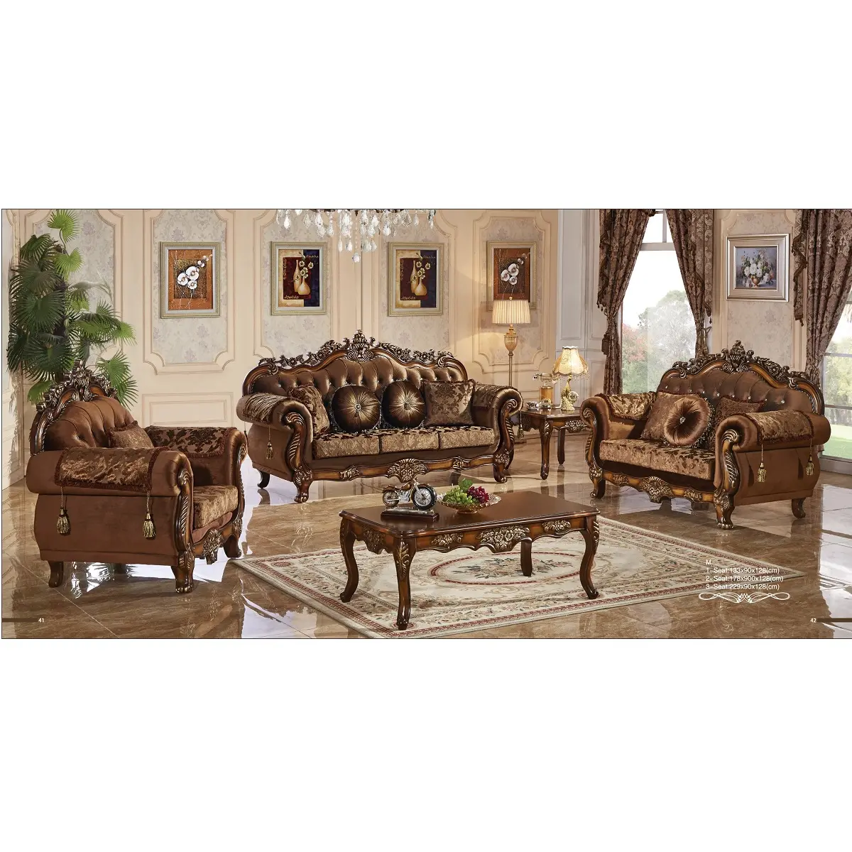 Import furniture from china, sofa wood carving living room furniture WA548