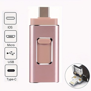 Mini unidad flash de metal 64GB 128GB 256GB Cifrado Unidad flash USB Huella digital para iPhone 14 15 16 - Product Image 3
