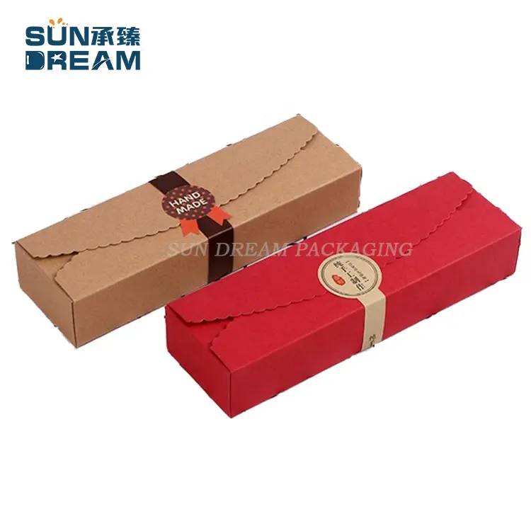 Personnalisé pour les faveurs de mariage fête d'anniversaire bonbons biscuits cadeau de fête de noël emballage de cuisson bricolage Kraft chocolat boîte-cadeau