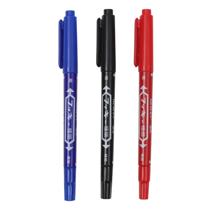 1,00mm Mini Black Permanent Marker Pen mit doppelter Spitze für Metall-, Papier-, Kunststoff-, Glas-, Holz-und Opp-Beutel