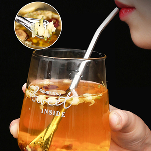 食品级2合1可重复使用的吸管勺彩色Yerba Mate金属吸管带过滤勺不锈钢吸管 - Product Image 5