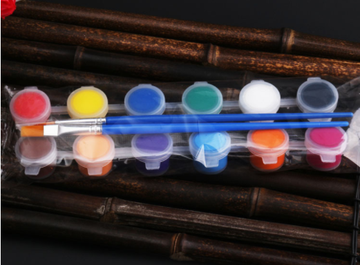 Pintura de acrílico de 12 colores con el cepillo 2PCs