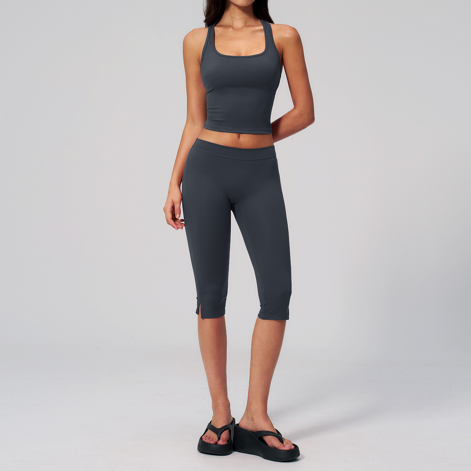 Mist Gray Capri Set