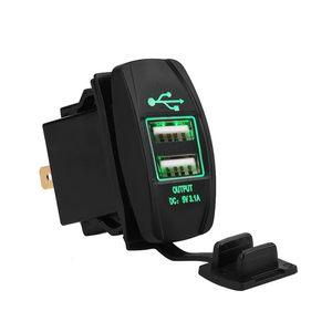 Dual USB Rocker Switch Blue Led Digital Voltmeter <strong>Input</strong> 12-24V Output 5V/3.1A for Fast Charging <strong>Electronic</strong> <strong>Devices</strong>,Universal