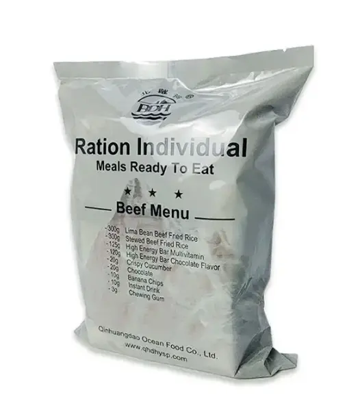 Survival Rescue beef MRE Travel camping Comida autocalentable al aire libre