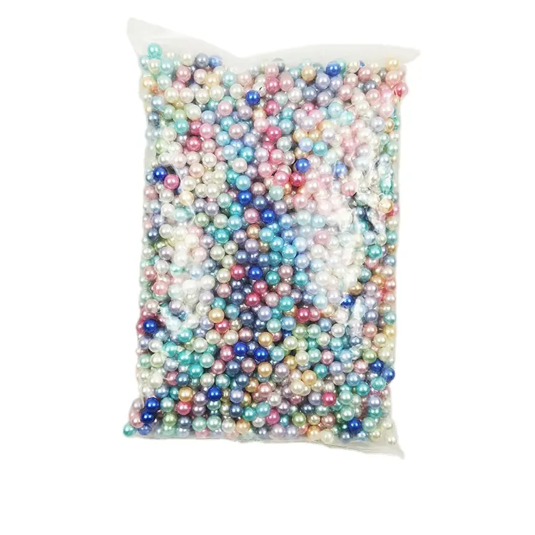 Branelli allentati decorazione dell'indumento perla artificiale senza foro plastica Abs imitazione colorata finto colore misto 0.5 kg/borsa 8mm
