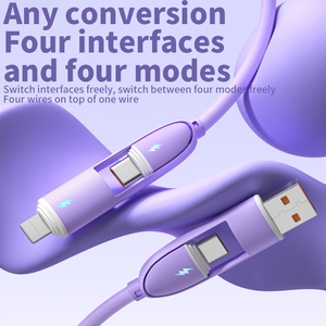 Durable Silicone Charge Cable Rich Colors Color Scheme <strong>2</strong> <strong>in</strong> <strong>1</strong> Design Plug High Quality Charging Cable for Multiple Devices - Product Image 4