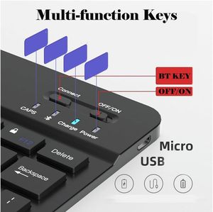 Teclado personalizado ruso inglés Bluetooth teclado 3,0 Delgado Bluetooth teclado inalámbrico para Mac árabe Le - Product Image 2