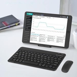 Bluetooth Tastatur und Maus Combo ultra Slim aufladbar tragbar drahtlos Tastatur Maus Set für Android Windows Tablet - Product Image 1