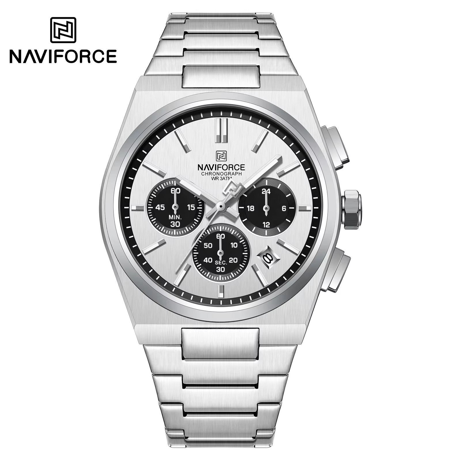 13 quadrante bianco scala nera - Orologio da uomo