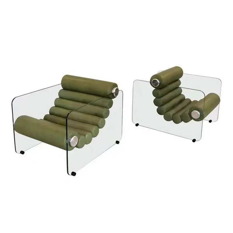 Silla de acrílico transparente moderna nórdica, sofá individual de ocio creativo para sala de estar, sillas reclinables informales