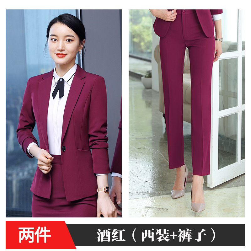Women's burgundy suit pants