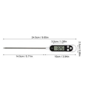 Termómetro digital TP300 con sonda de acero inoxidable Controlador de temperatura Grabador Agua Aceite Batería OEM Personalizable