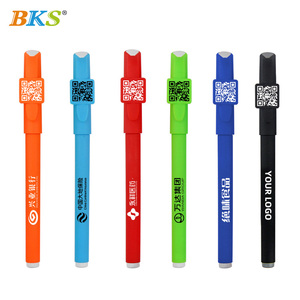 Advertised Logo Cap-<strong>Style</strong> Gel Pen 0.5mm Black Ink Smooth <strong>Writing</strong> on Multi-Color Plastic Body QR Code Printable - Product Image 1
