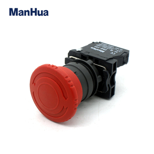 Manhua XB5-AS542 Druckknopf Roter runder Pilzkopf Wasserdichter Not-Aus-Druckknopf schalter 1NC Schutzsc halter - Product Image 4