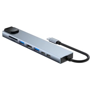Factory Explosion Aluminum Alloy Type-c Eight-in-one Expansion Dock USB 3.0 <strong>HUB</strong> <strong>Network</strong> Port <strong>Computer</strong> Splitter - Product Image 6