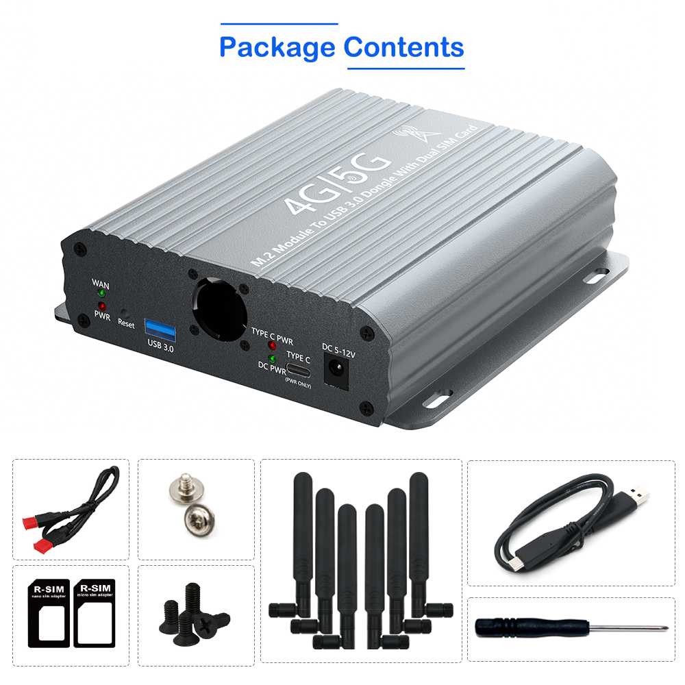 Argent --- Adaptateur M.2 vers USB3.0 4G/5G