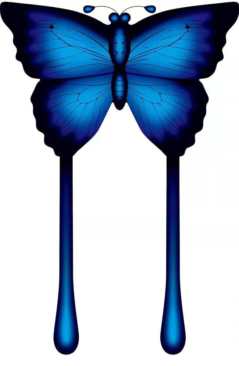 Papillon bleu de 1,4 mètre de long pour la photographie