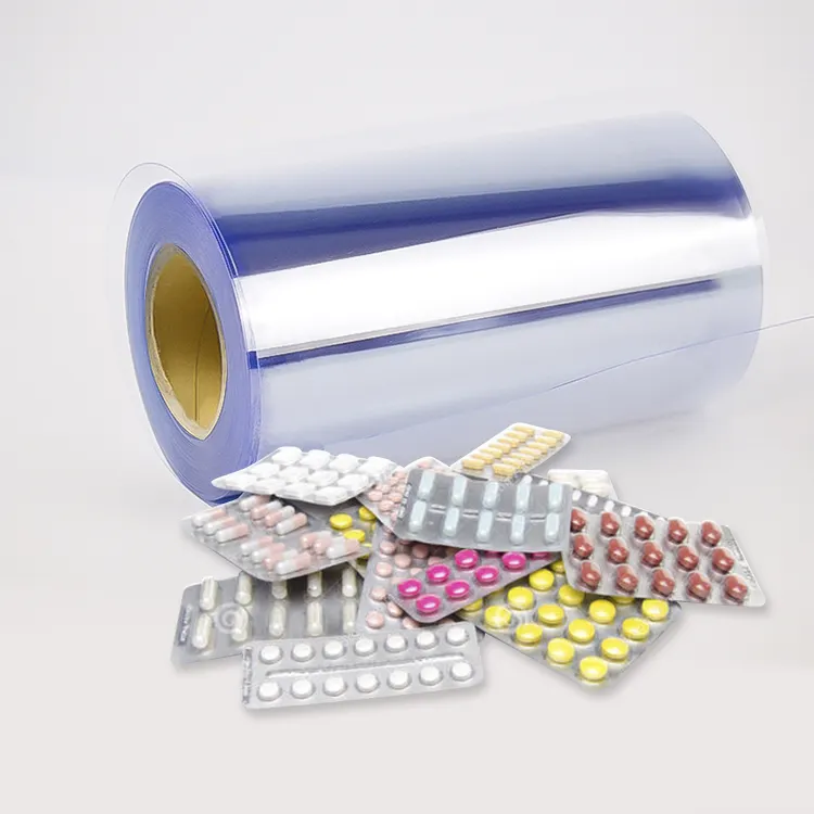Rollos de plástico PVC de grado farmacéutico, rollo de hoja de pvc flexible, 250/350, transparente, rígido