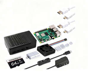 <span class=keywords><strong>Raspberry</strong></span> <span class=keywords><strong>Pi</strong></span> 4 8GB Starter <span class=keywords><strong>Kit</strong></span> Inclui 8GB Placa RAM 128GB Cartão SD ABS Caso PWM Ventilador 5V <span class=keywords><strong>3</strong></span>.6A Fonte de Alimentação 2x4K para - Product Image 1