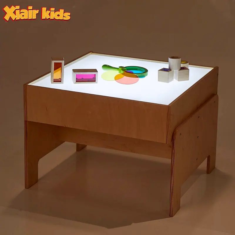 Xiair Indoor e Outdoor Educational Sensory Activity Play Table bambini tavolo sensoriale leggero in legno per bambini